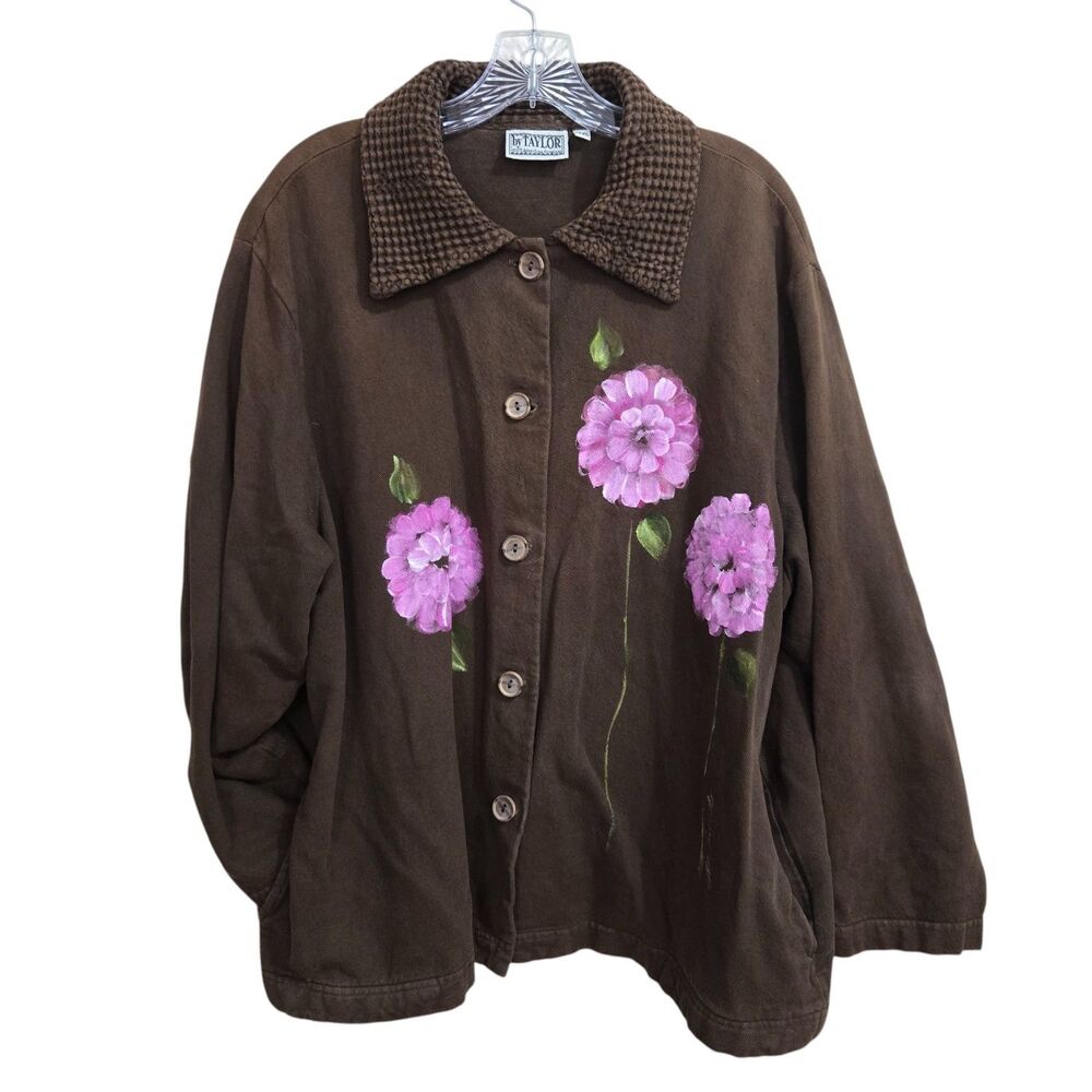 By‎ Taylor American Original American Hand Painted L/XL Shacket Vtg Grunge Boho